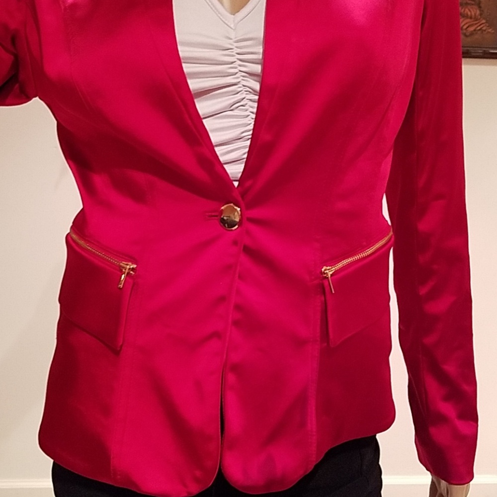 Cache Red Satiny Jacket - Picture 3 of 7